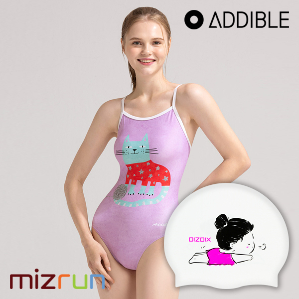 애디블 / 여자 수영복 세트 ASWPP027 + 디자인 수모 증정