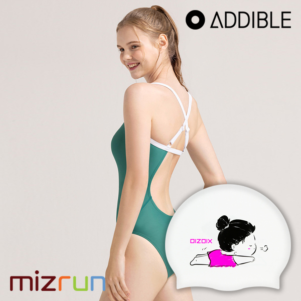 애디블 / 여자 수영복 세트 ASWGR028 + 디자인 수모 증정