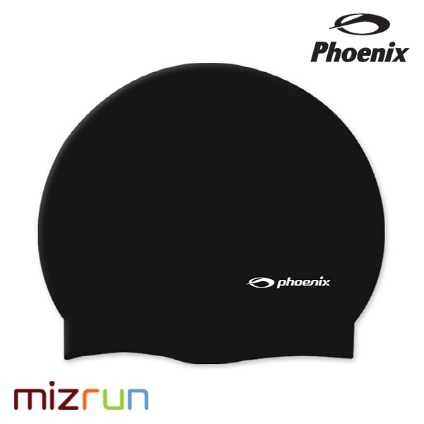피닉스 실리콘 로고 수영모 솔리드형 PSC-01 블랙