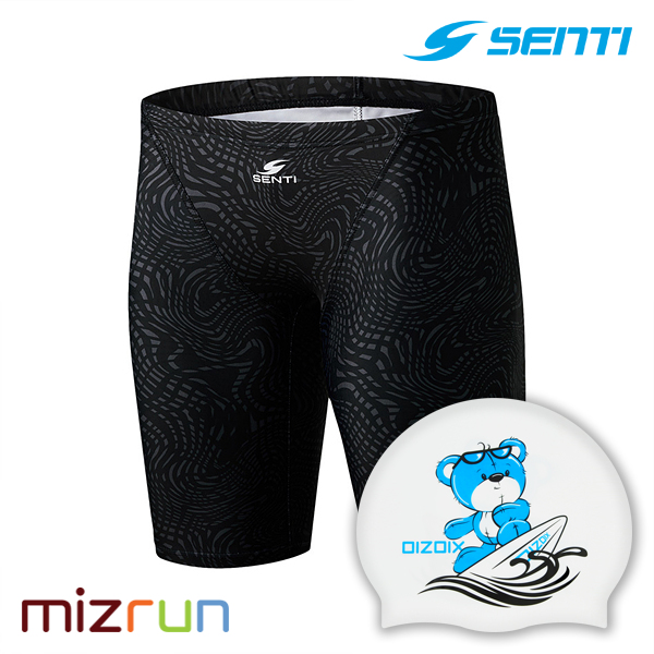 센티 / 남자 웨이브 BK 준선수용 5부 수영복 MSTQ-23312 + 디자인 수모 증정