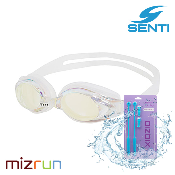 센티 / 아동용 미러렌즈 수경 SG-200MR-CLCL + 코드형 귀마개 세트