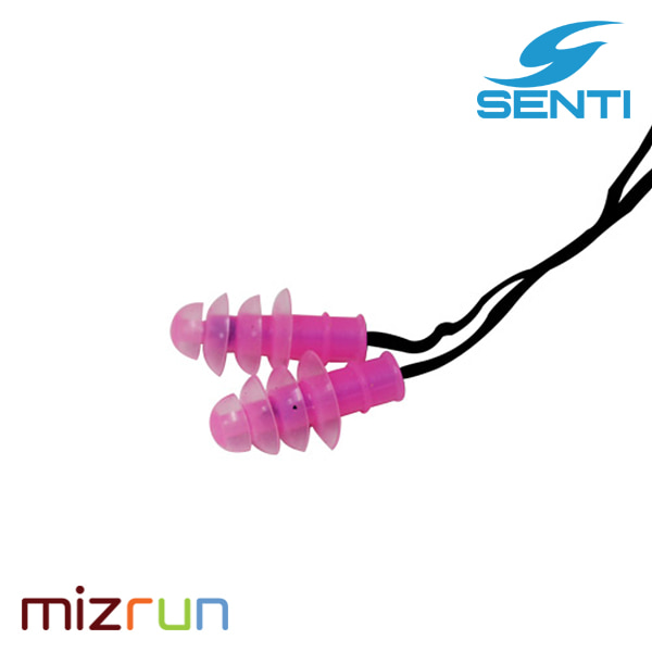 센티 / 실리콘 끈 귀마개 핑크블랙