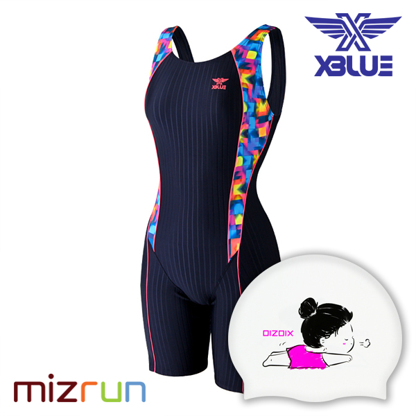 엑스블루 / 여자 수영복 세트 XWU-5031-11 + 디자인 수모 증정