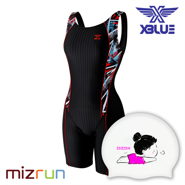 엑스블루 / 여자 수영복 세트 XWU-5031-12 + 디자인 수모 증정