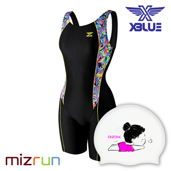 엑스블루 / 여자 수영복 세트 XWU-5031-15 + 디자인 수모 증정