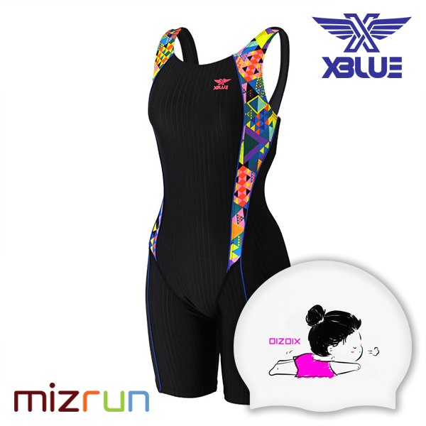 엑스블루 / 여자 수영복 세트 XWU-5031-3 + 디자인 수모 증정