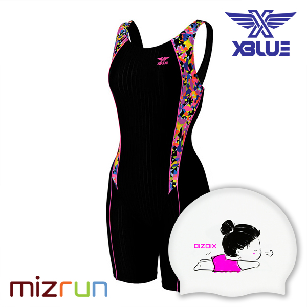엑스블루 / 여자 수영복 세트 XWU-5031-7 + 디자인 수모 증정