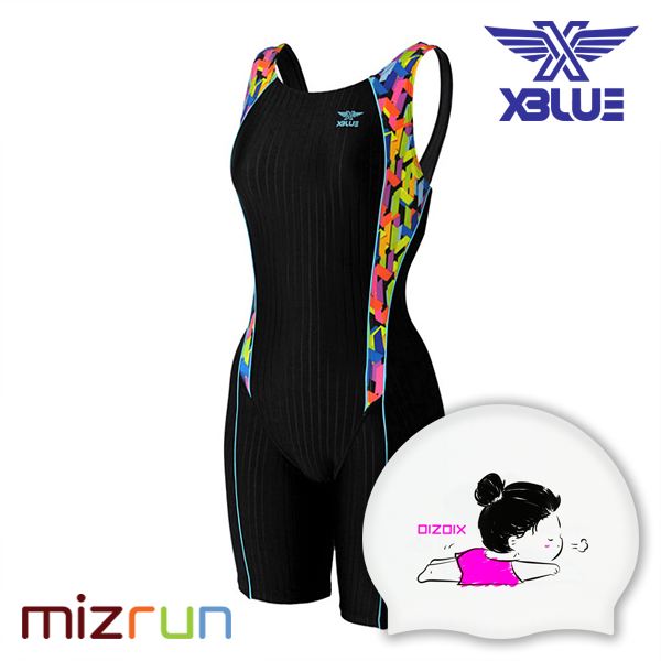 엑스블루 / 여자 수영복 세트 XWU-5031-8 + 디자인 수모 증정
